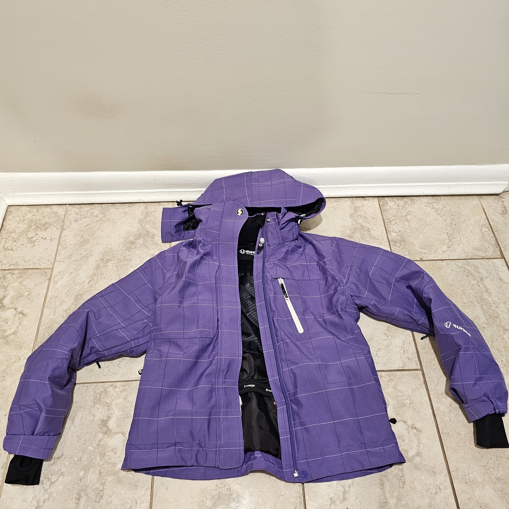 Sunice Naquita Purple Checkered Ski Jacket- 6P - Picture 3 of 5